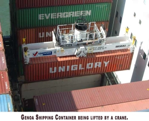 Shipping Container on Crane